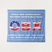 Tenture Texte et villes de l'indicateur OBX (Devant (Horizontal))