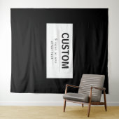 Tenture Texte modifiable moderne en gras | Noir & Blanc (En situation (horizontale))