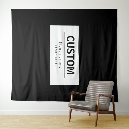 Tenture Texte modifiable moderne en gras | Noir & Blanc (En situation (horizontale))