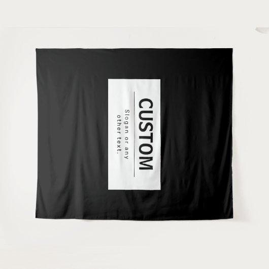 Tenture Texte modifiable moderne en gras | Noir & Blanc (Devant (Horizontal))