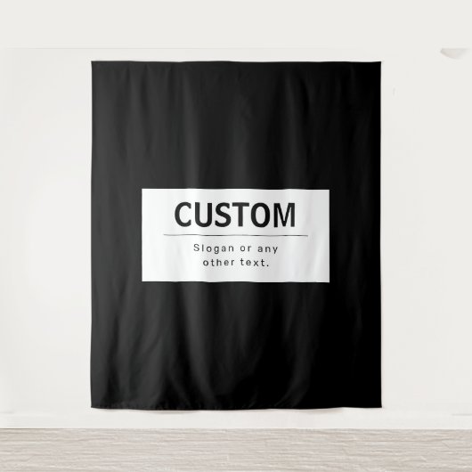 Tenture Texte modifiable moderne en gras | Noir & Blanc (Devant)