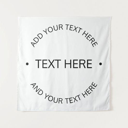 Tenture Texte modifiable simple et moderne | Blanc et noir (Devant)