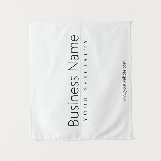 Tenture Texte noir classique simple sur blanc (Devant)