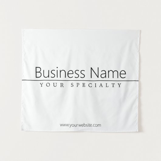 Tenture Texte noir classique simple sur blanc (Devant (Horizontal))