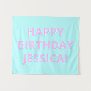 Tenture Texte personnalisable Joyeux Anniversaire à tout n
