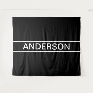 Tenture Texte personnalisable Moderne gras Noir & Blanc