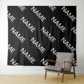 Tenture Texte personnalisable | Moderne gras Noir & Blanc (En situation (horizontale))