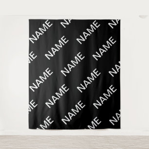 Tenture Texte personnalisable Moderne gras Noir & Blanc
