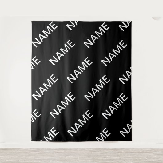 Tenture Texte personnalisable | Moderne gras Noir & Blanc (Devant)