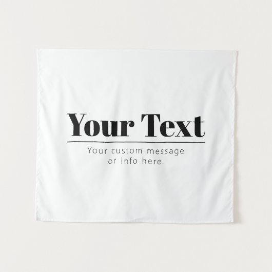 Tenture Texte rétro-moderne élégant | Noir & Blanc (Devant (Horizontal))