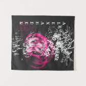 Tenture Texte rose et noir Non Graffiti de rue de la Paix  (Devant (Horizontal))