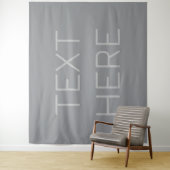 Tenture Texte simple à l'aspect tridimensionnel | Gris (En situation)