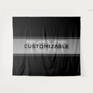 Tenture Texte superposé personnalisable moderne Noir & G