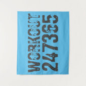 Tenture Texte usé et rayé Workout 247365 bleu (Devant)