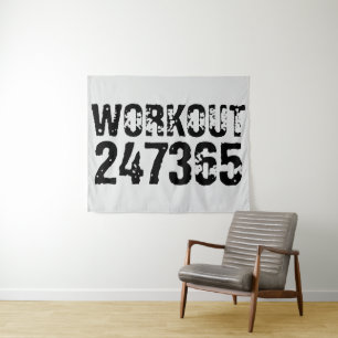 Tenture Texte usé et rayé Workout 247365 noir