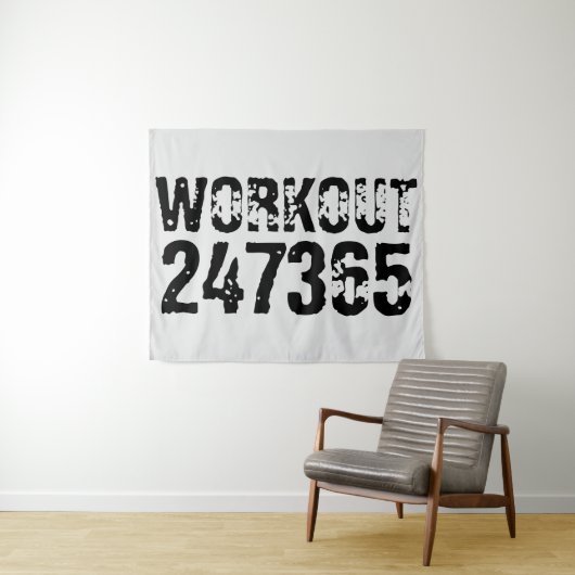 Tenture Texte usé et rayé Workout 247365 noir (En situation (horizontale))