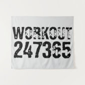 Tenture Texte usé et rayé Workout 247365 noir (Devant (Horizontal))