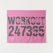 Tenture Texte usé et rayé Workout 247365 rose (Devant (Horizontal))