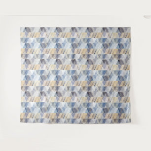 Tenture Textes bleu clair, zigzag beige
