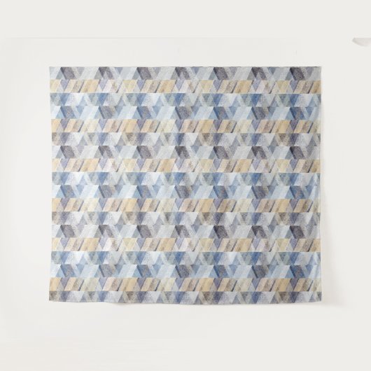 Tenture Textes bleu clair, zigzag beige (Devant (Horizontal))