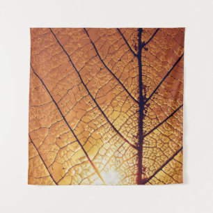 Tenture textile à feuille Brown et blanche