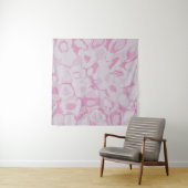 Tenture textile floral rose et blanc (En situation (horizontale))