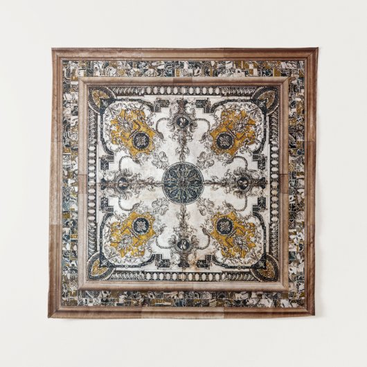 Tenture Texture de marbre arabesque Patchwork Vintage (Devant)