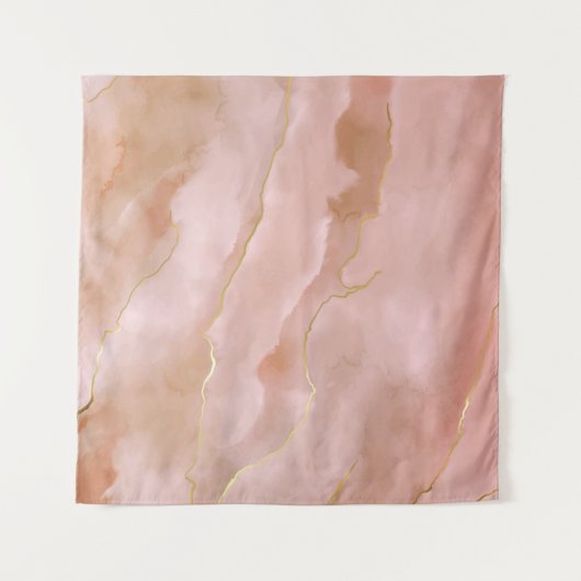 Tenture Texture de marbre liquide rose or (Devant (Horizontal))