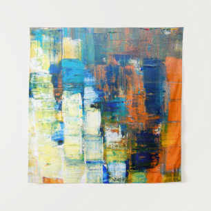 Tenture Texture de toile peinte. Ombrage rouge et bleu sur