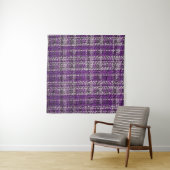 Tenture Texture du tissu de tartan violet utile comme supp (En situation (horizontale))