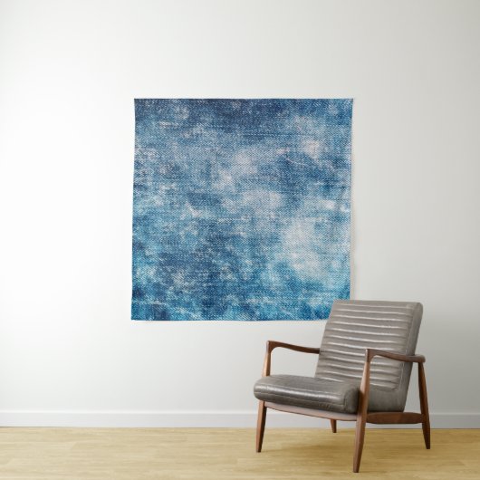Tenture Texture en jean bleu (En situation)