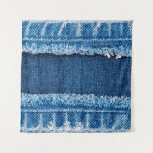 Tenture Texture en tissu de jean denim bleu (Devant)