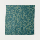 Tenture Texture étouffée complexe, abstraite turquoise (Devant (Horizontal))