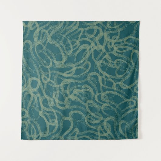 Tenture Texture étouffée complexe, abstraite turquoise (Devant)