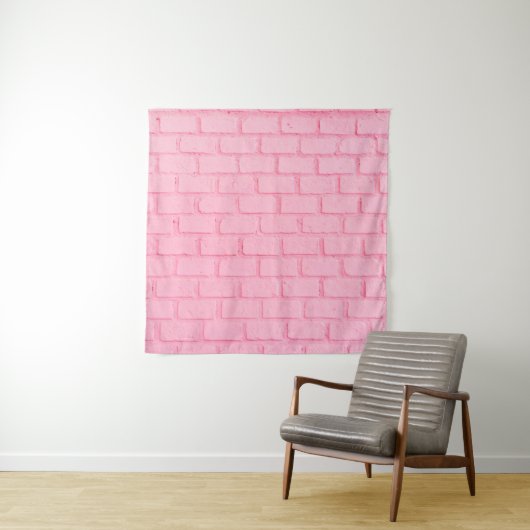 Tenture Texture murale arrière - plan en brique rose paste (En situation)