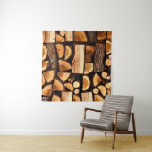 Tenture Texture. Pile of chopped fire wood stored, winterw (En situation (horizontale))