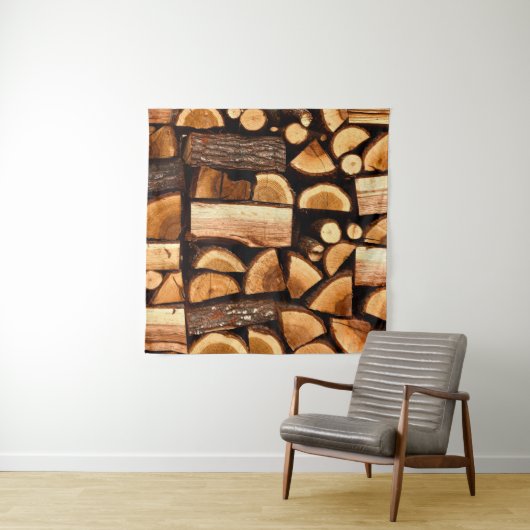 Tenture Texture. Pile of chopped fire wood stored, winterw (En situation)