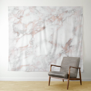 Tenture Texture rose-or de luxe en faux marbre