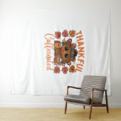 Tenture Thankful Et Caffeiné Drôle Thanksgiving Café (En situation (horizontale))