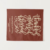 Tenture Thankful Grateful Blessed Thanksgiving (Devant (Horizontal))