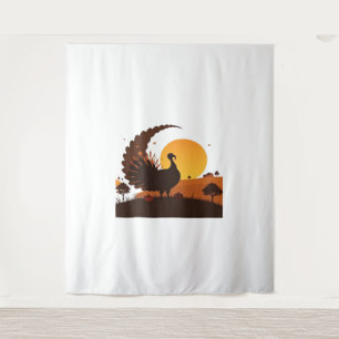 Tenture Thanksgiving Turquie Silhouette - Sunset Harvest S