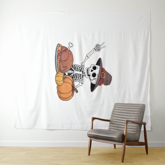 Tenture Thanksgiving X-ray Skeleton Funny Rock Hand Fall L (En situation (horizontale))
