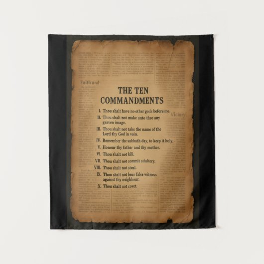 Tenture The 10 Commandments Christian Inspired Tapestry (Devant)