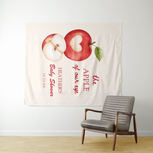 Tenture The Apple Of Our Eye Apple Baby Shower Banner (En situation (horizontale))