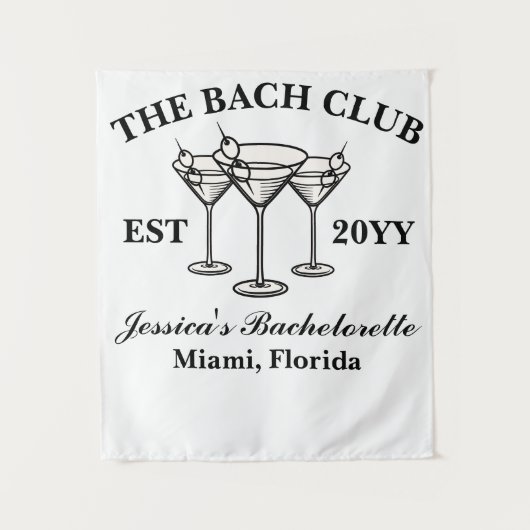 Tenture The Bach Club Luxueux Voyage de Bachelorette Photo (Devant)