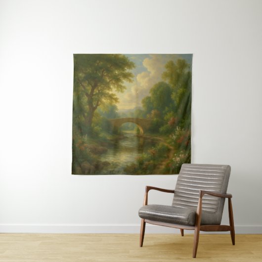 Tenture The Eternal Arch: Romantic Twilight Over the River (En situation)