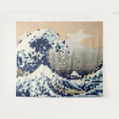 Tenture The Great Wave off Kanagawa 8 Bit Pixel Art (Devant (Horizontal))