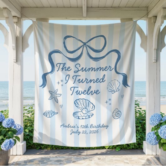 Tenture The Summer I turned 12 Birthday Banner 