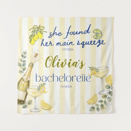 Tenture thème citron elle a trouvé son petit ami jaune (Devant)
