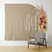 Tenture Thème de baby shower bohème aux tons brûlés orange (En situation (horizontale))